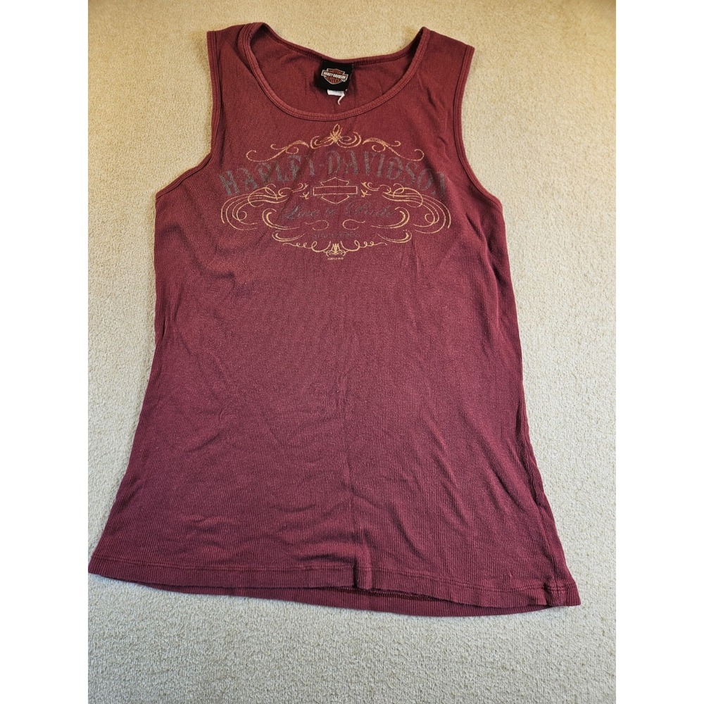 Harley-Davidson Women's XXL Tank Top Burgundy Red 2013 Graphic Sleeveless